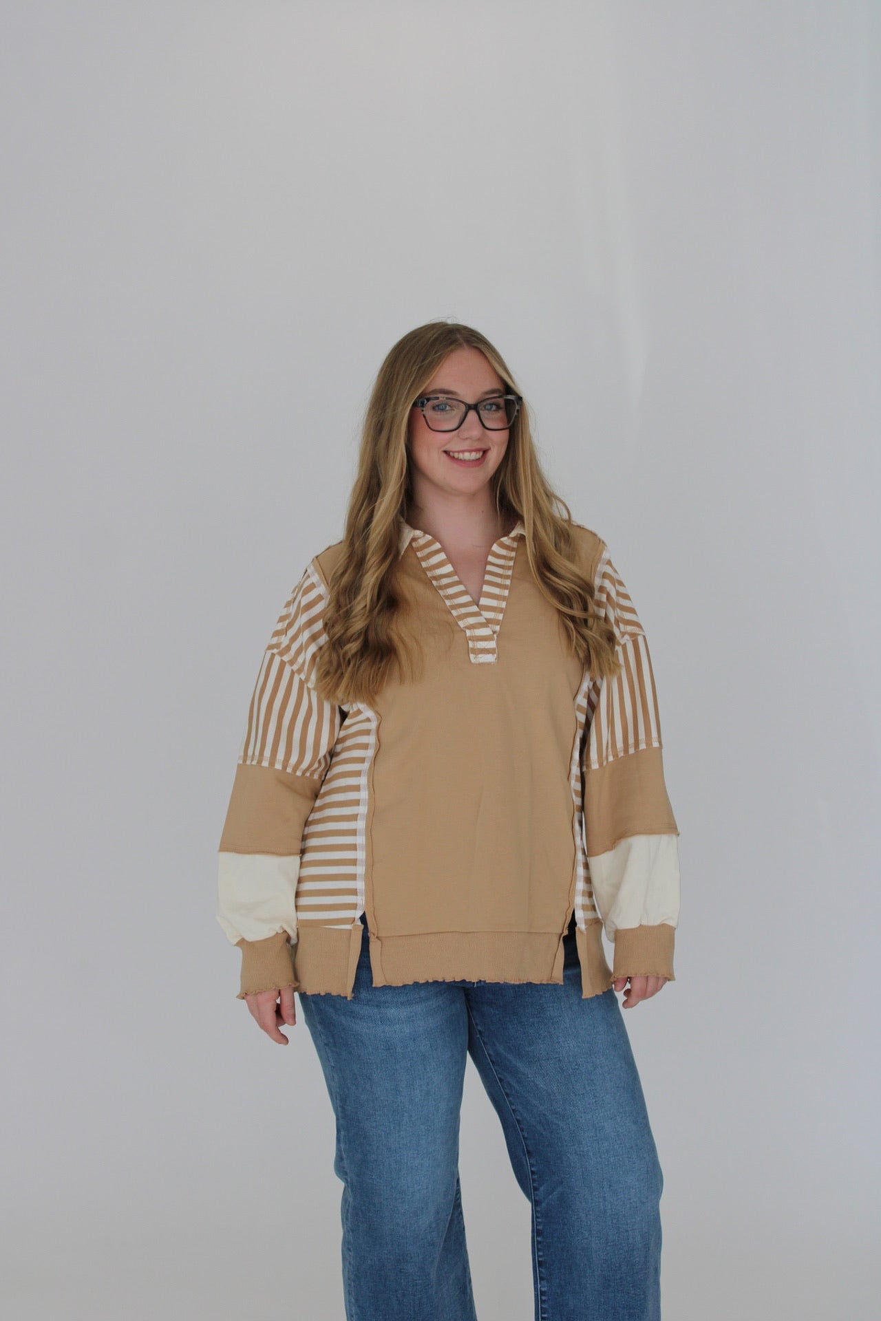 Caramel Patchwork Top