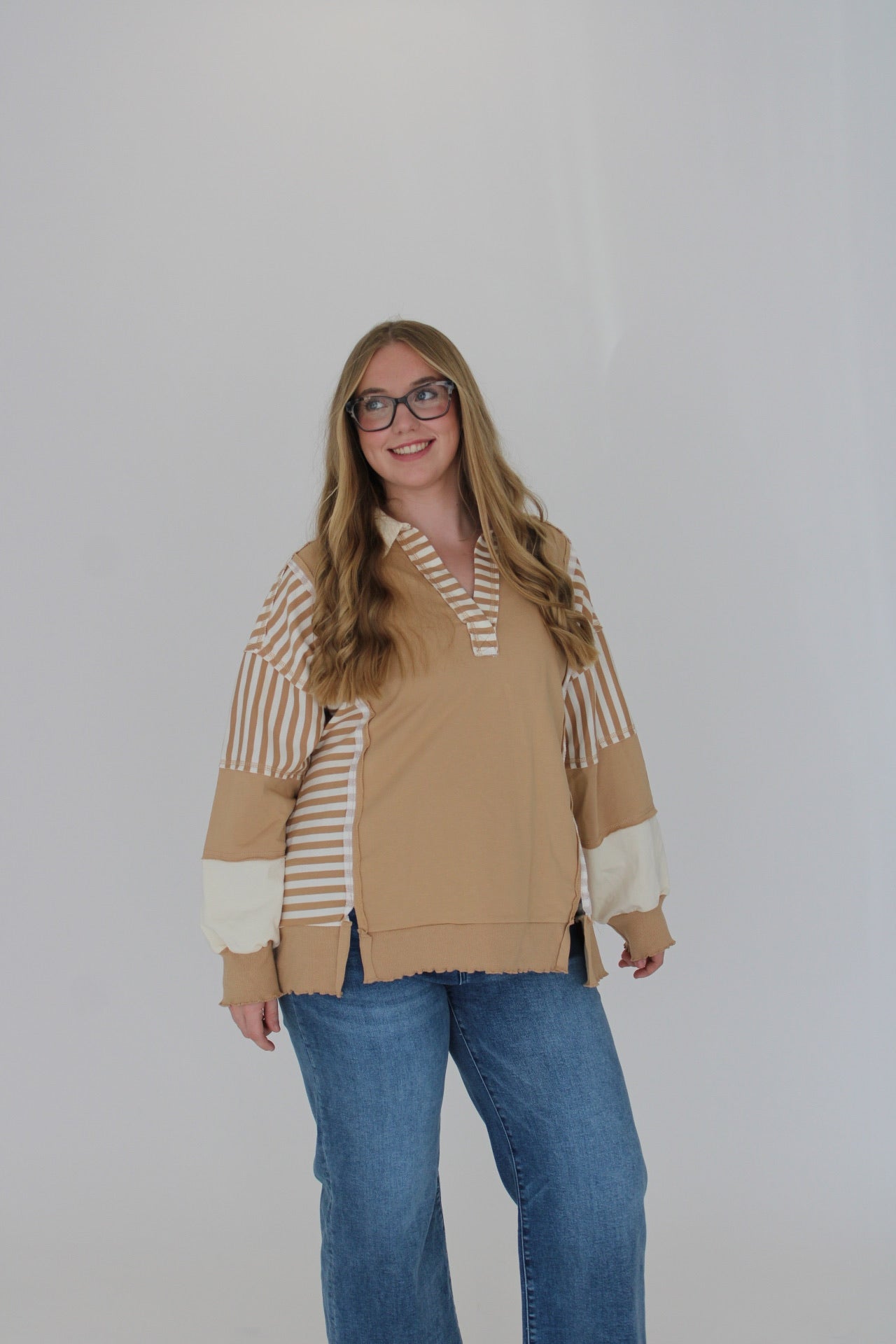 Caramel Patchwork Top