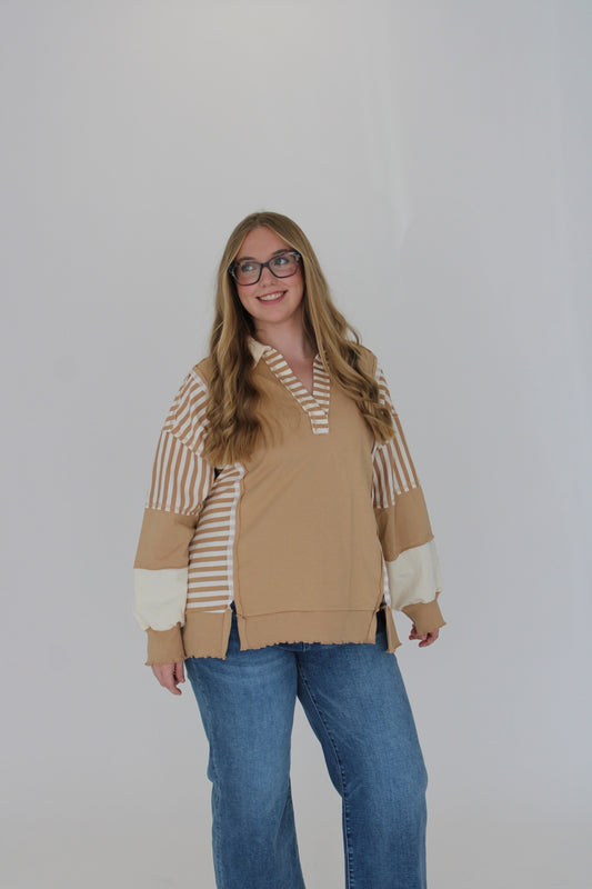 Caramel Patchwork Top