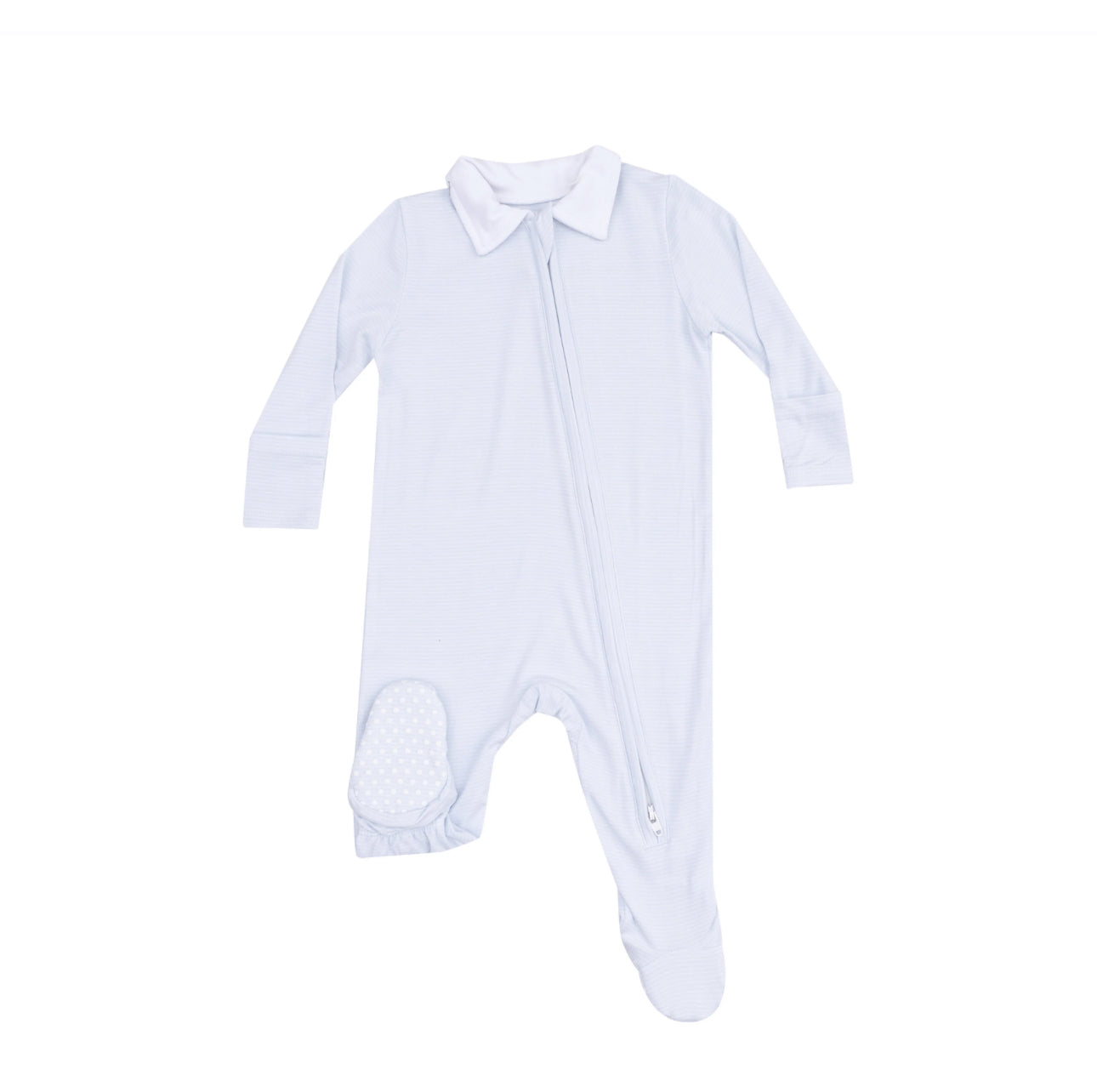 Polo 2 Way Zipper Footie - Stripe Classic Blue