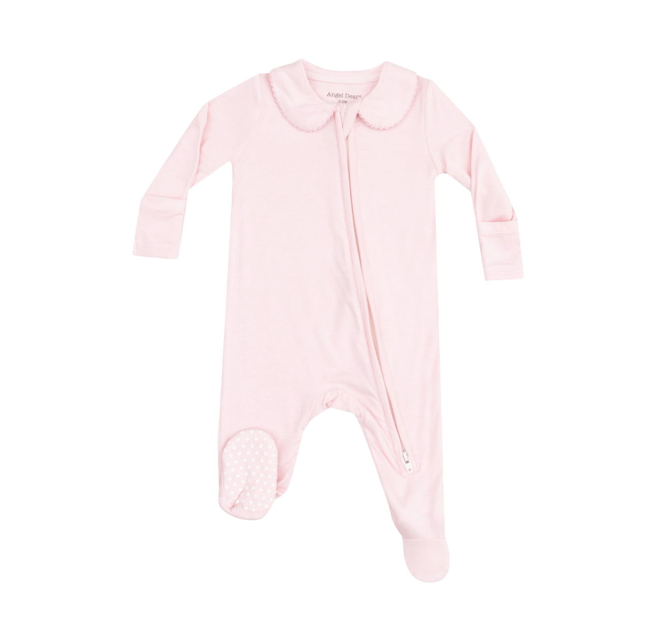 Peter Pan Two Way Zipper Footie - Classic Solid Pink