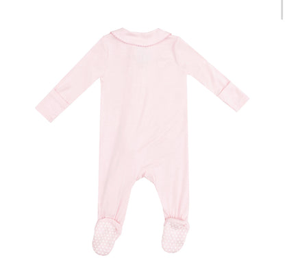 Peter Pan Two Way Zipper Footie - Classic Solid Pink