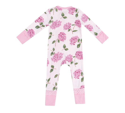 2 Way Zipper Romper - Hydrangeas