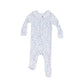 Smocked Peter Pan Footie - Blue Calico Floral