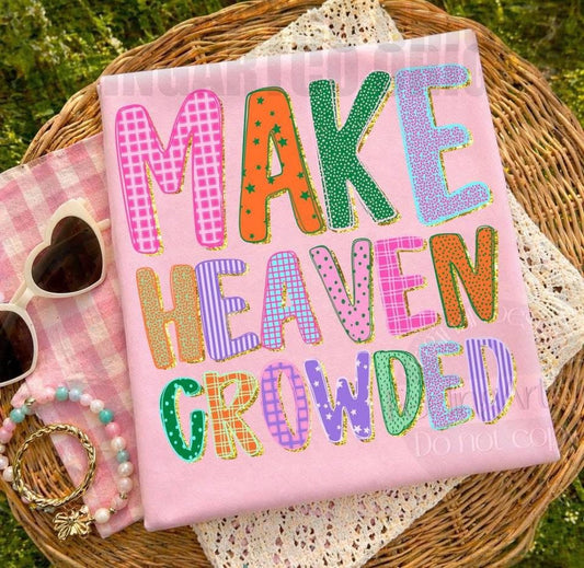 make heaven crowded graphic tee- pink