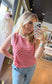 Go Getter Striped Tank- Fuchsia