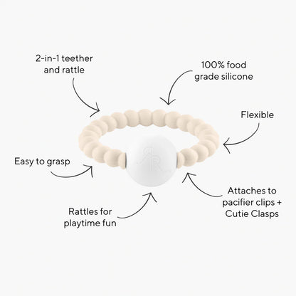 Cutie Teether And Rattle - Grey