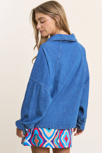 Oversized Snap Button Denim Jacket