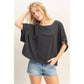 Oversized Cuff Top- Black
