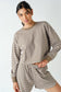 Boardwalk Stripe Crewneck Set- Taupe