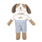 Knit Dog Doll with Birthday Embroidered Romper