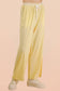 Lace Trim Detail Knit Pants- Butter Yellow