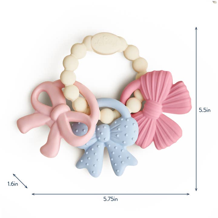 Itzy Trio™ 100% Silicone Multi-Textured Teether- Bows