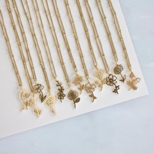 Birth Flower Necklace