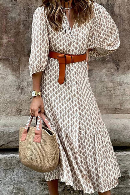 Beige Geo Sunny Days Dress