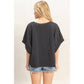 Oversized Cuff Top- Black