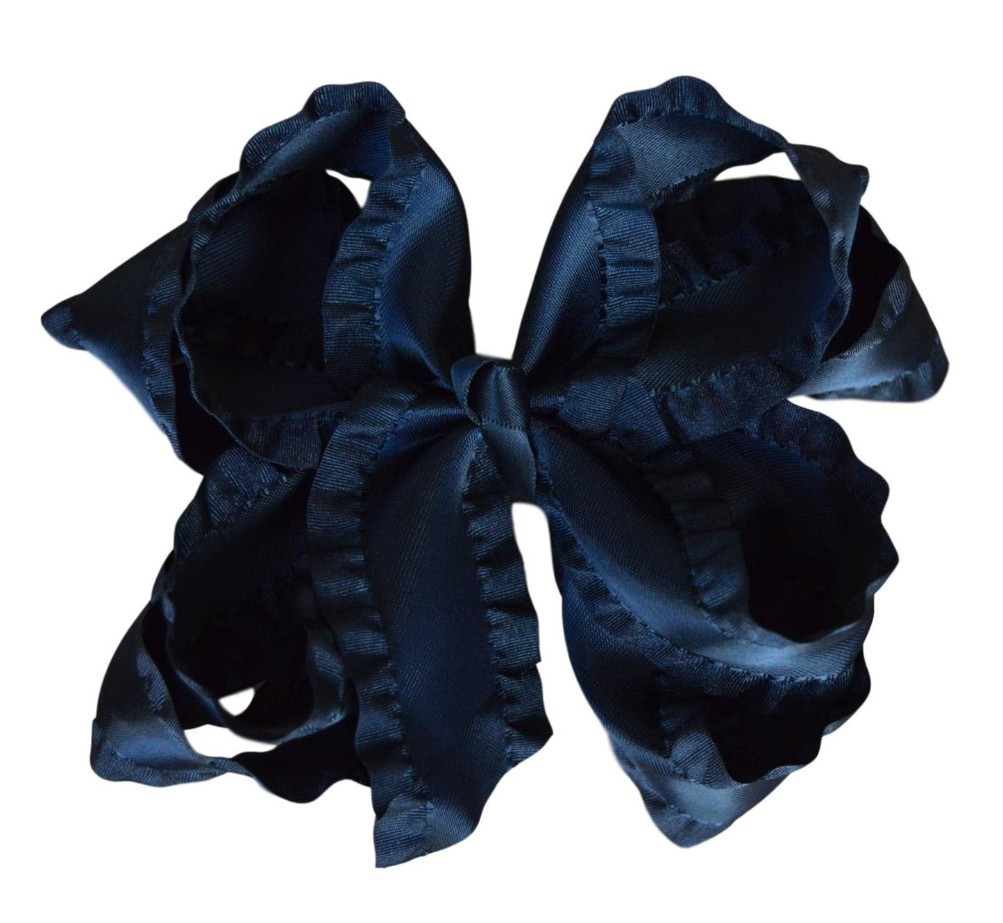 Black Double Ruffle Hair Bow