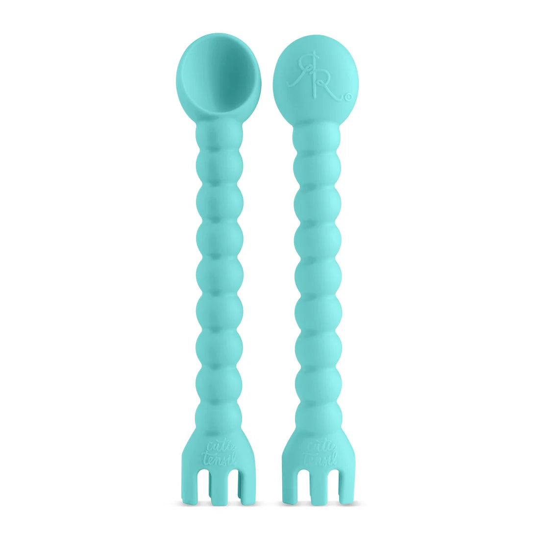 Cutie Utensil Fork And Spoon - Teal