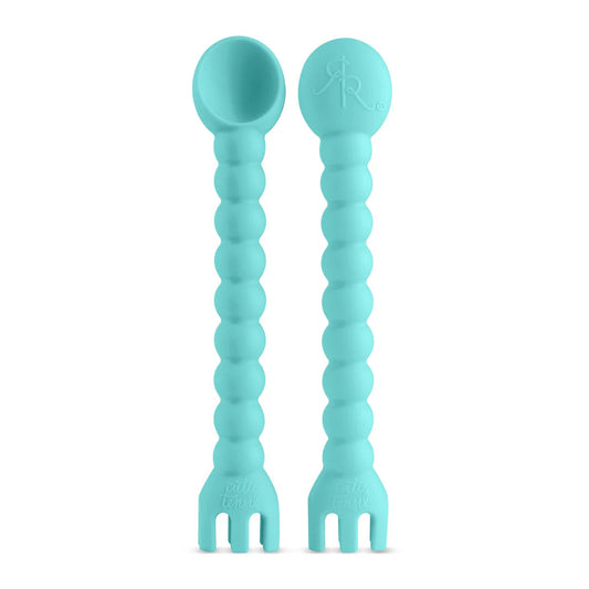 Cutie Utensil Fork And Spoon - Teal