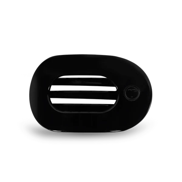 Jet Black Small Flat Round Hair Clip