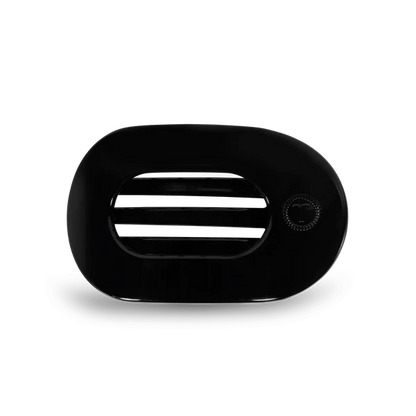 Jet Black Small Flat Round Hair Clip