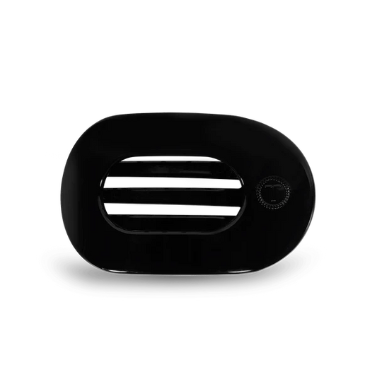 Jet Black Small Flat Round Hair Clip