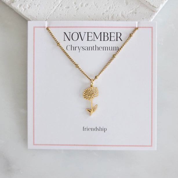Birth Flower Necklace