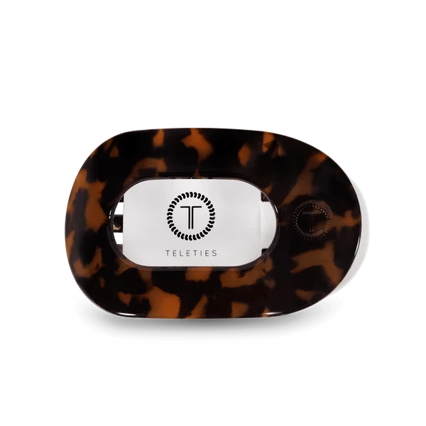 Tortoise Small Flat Round Hair Clip