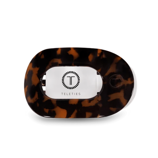Tortoise Small Flat Round Hair Clip