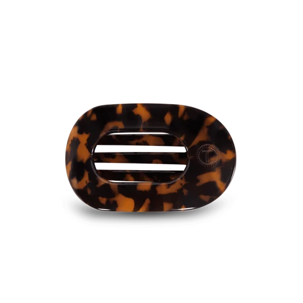 Tortoise Small Flat Round Hair Clip